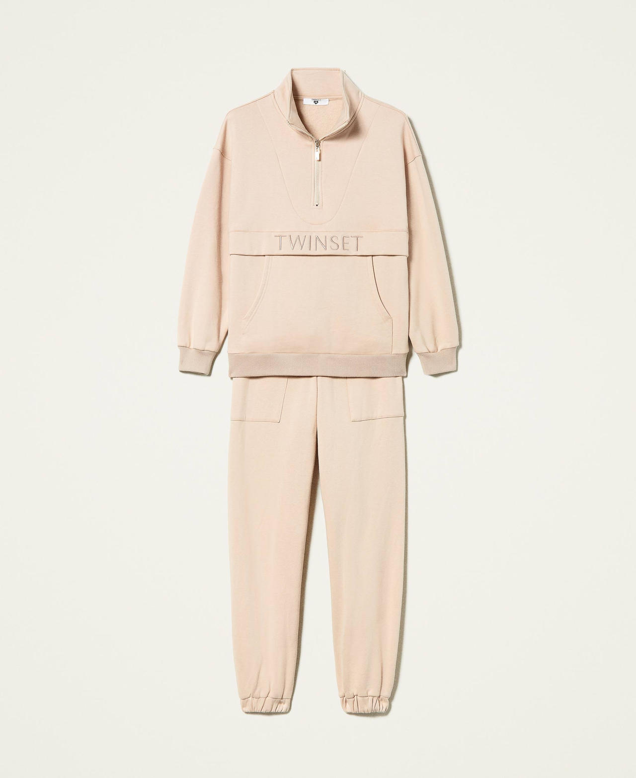 Logo sweatshirt and joggers "Light Tan&rdquo; Beige Woman 212LI2TBB-0S