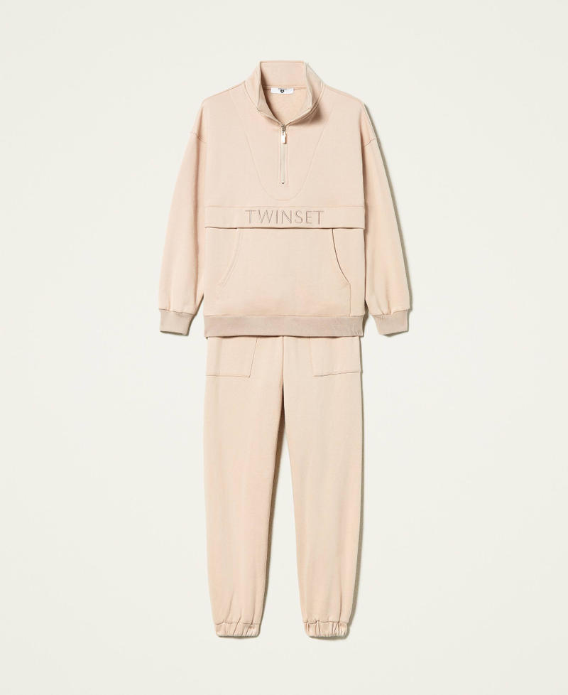 Logo sweatshirt and joggers "Light Tan&rdquo; Beige Woman 212LI2TBB-0S
