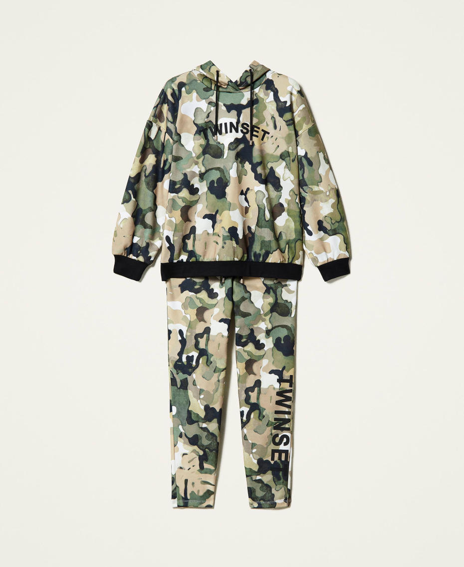 Sweatshirt und Joggers mit Camouflagemuster Jungle-Camouflageprint Frau 212LI2WAA-0S