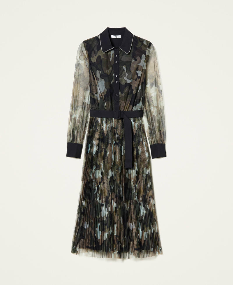 Tulle dress with camouflage print Jungle Camouflage Print Woman 212LI2WMM-0S