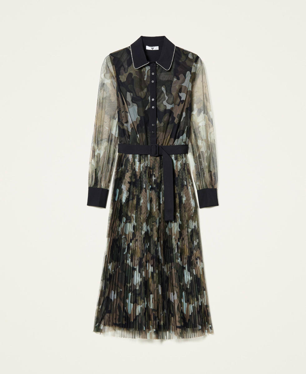 Abito in tulle con stampa camouflage Donna Fantasia TWINSET Milano
