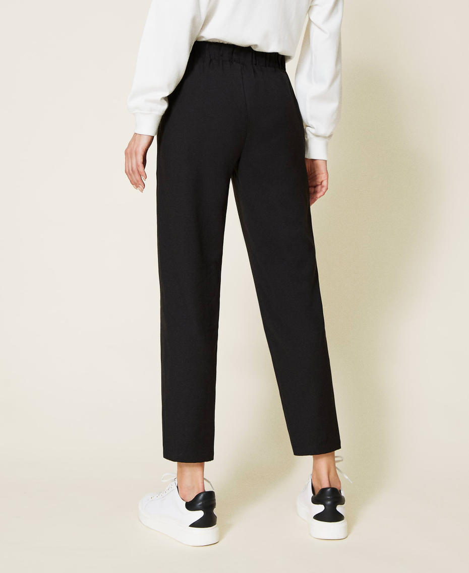 Брюки-сигареты из твила Черный женщина 212LI2XDD-03