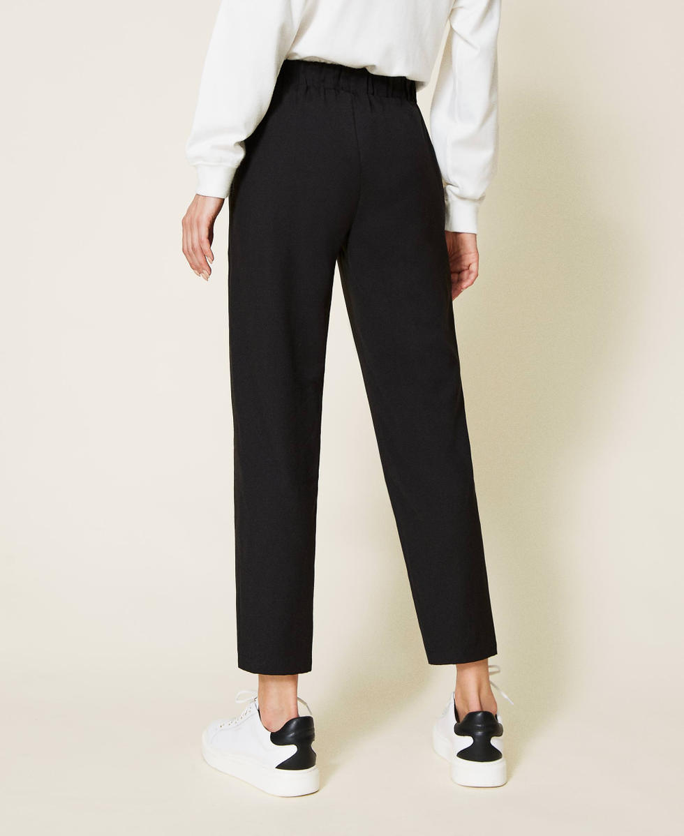Twill cigarette trousers Black Woman 212LI2XDD-03