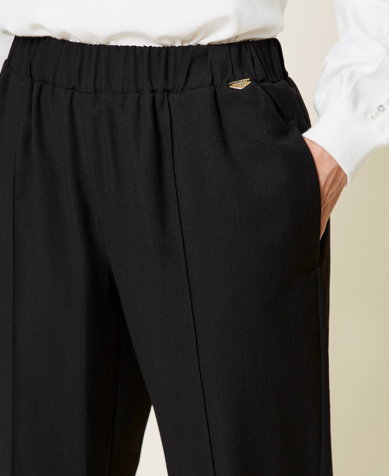 Брюки-сигареты из твила Черный женщина 212LI2XDD-04