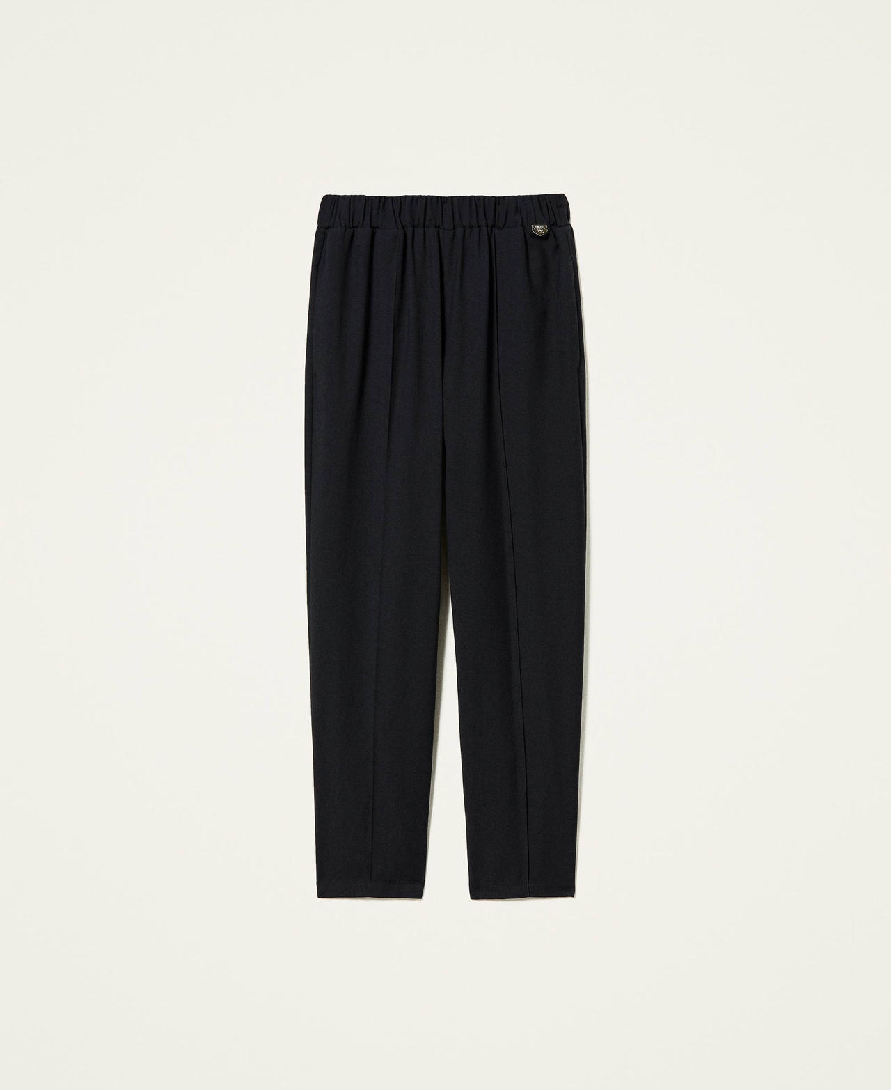 Брюки-сигареты из твила Черный женщина 212LI2XDD-0S