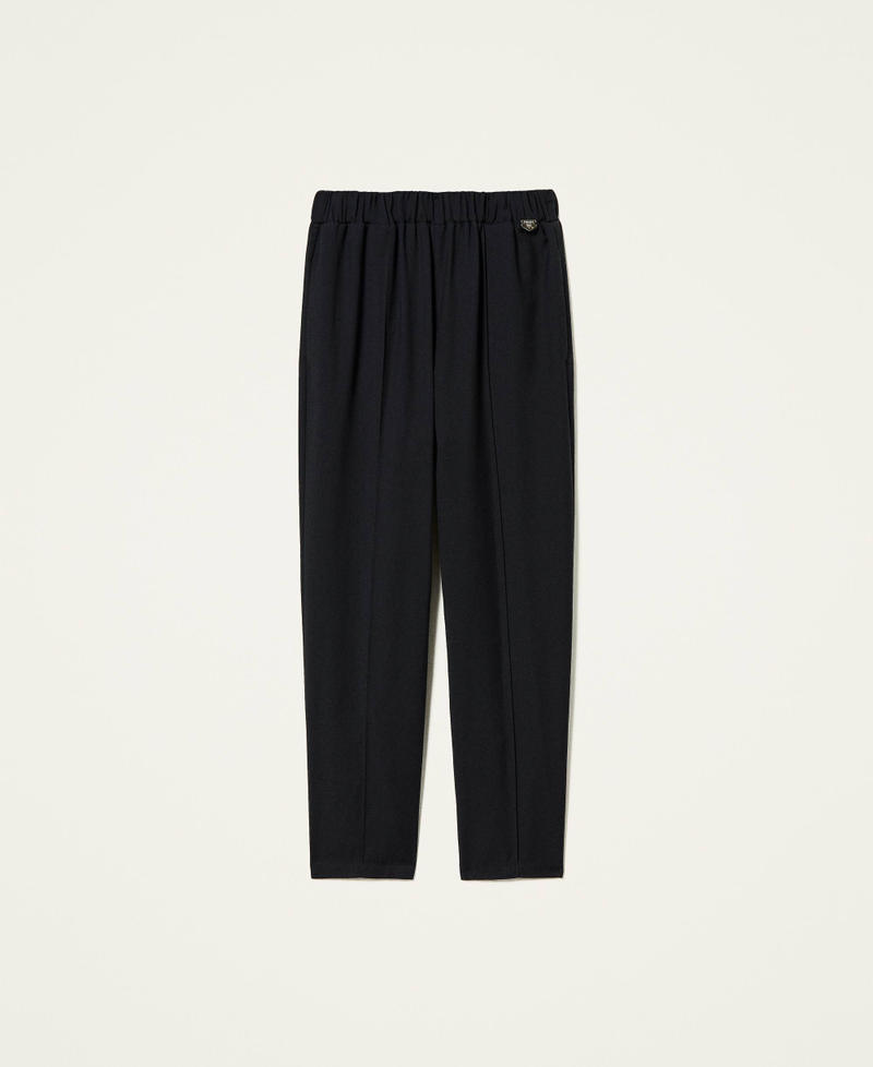 Брюки-сигареты из твила Черный женщина 212LI2XDD-0S