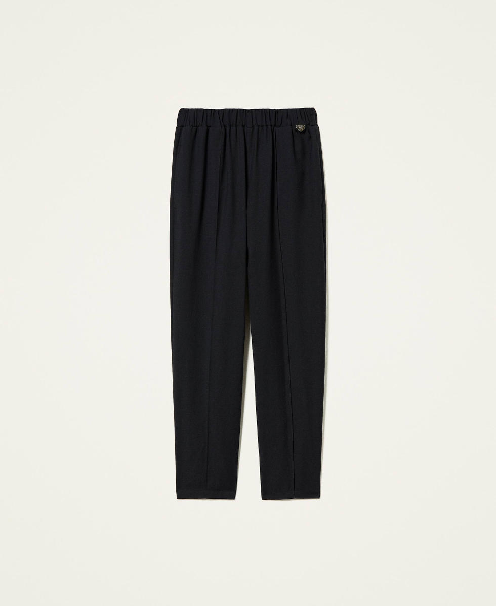 Twill cigarette trousers Black Woman 212LI2XDD-0S