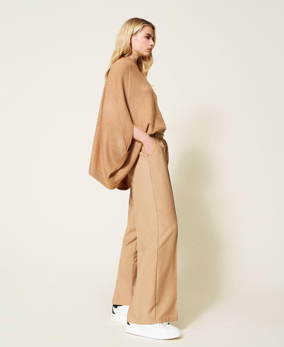 Twill palazzo trousers Desert Light Woman 212LI2XEE-01