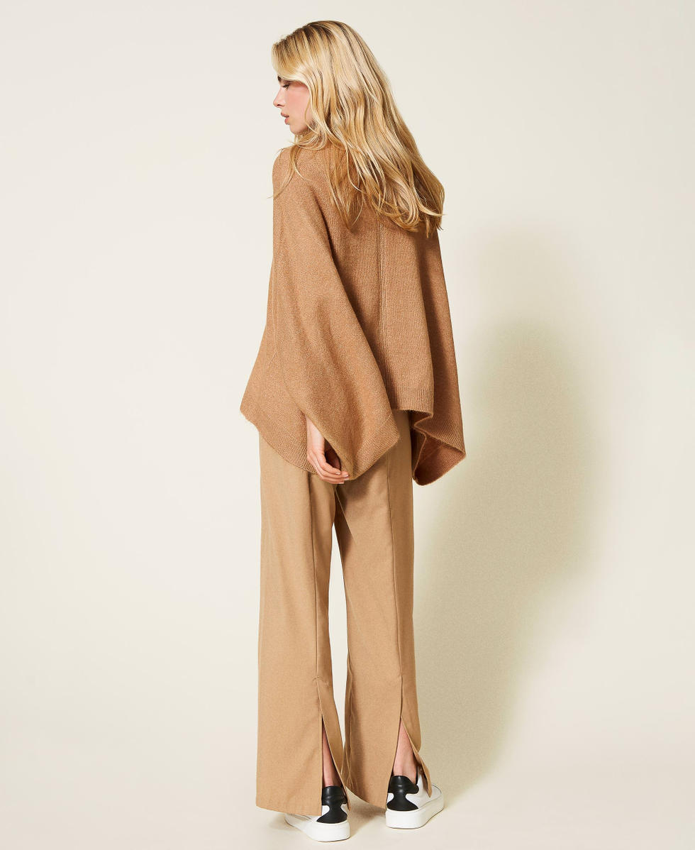 Twill palazzo trousers Desert Light Woman 212LI2XEE-03