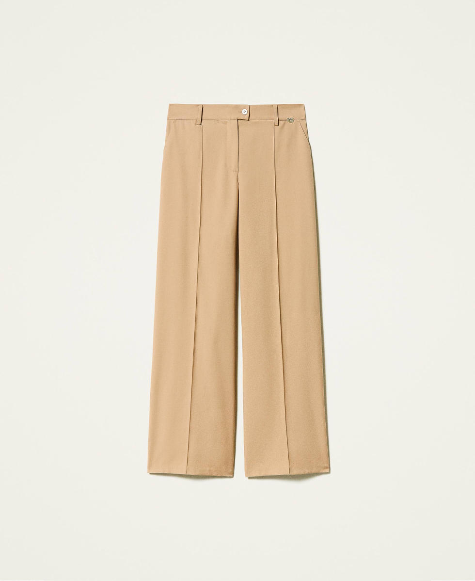 Twill palazzo trousers Desert Light Woman 212LI2XEE-0S