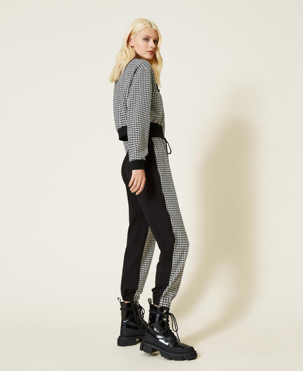 Joggers de pata de gallo Pata de Gallo Marfil / Negro Mujer 212LI2YCC-03