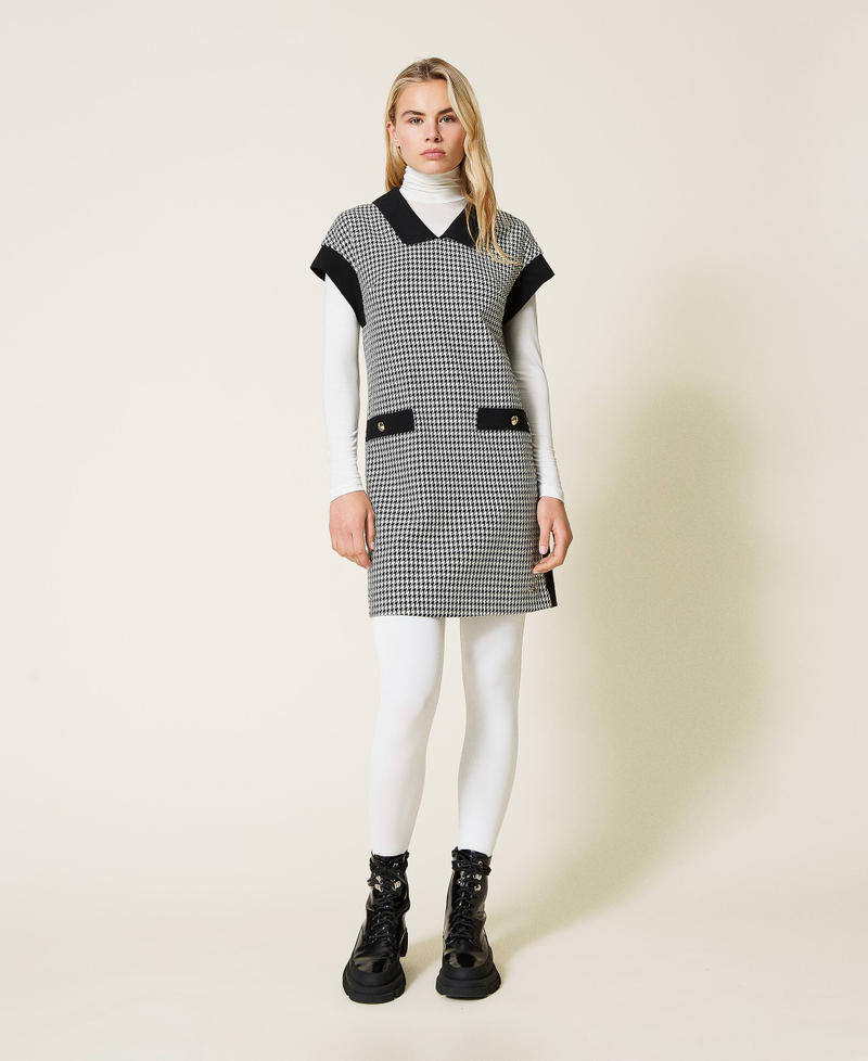 Abito pied-de-poule Pied De Poule Avorio / Nero Donna 212LI2YEE-01