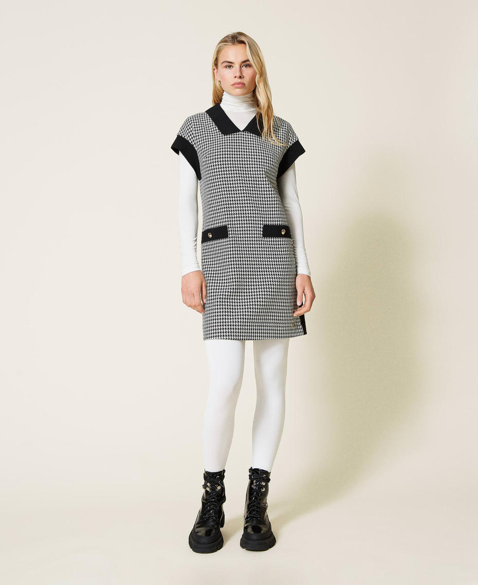 Abito pied-de-poule Pied De Poule Avorio / Nero Donna 212LI2YEE-01