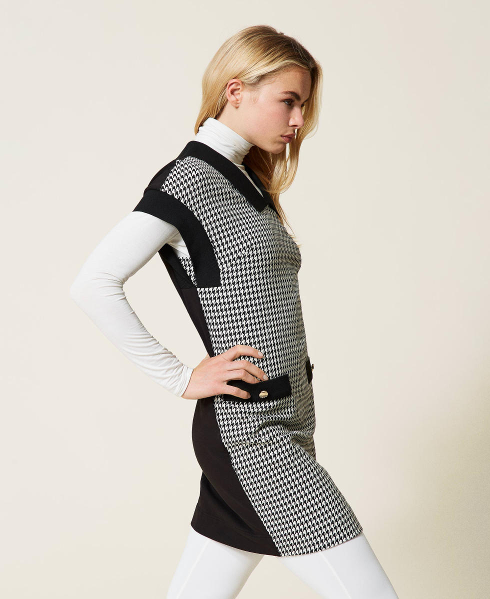 Robe pied-de-poule Pied-de-Poule Ivoire / Noir Femme 212LI2YEE-03