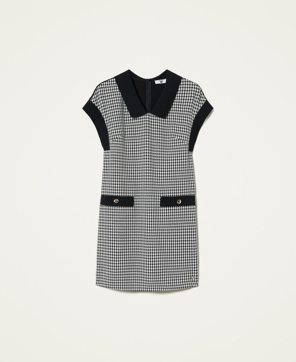Robe pied-de-poule Pied-de-Poule Ivoire / Noir Femme 212LI2YEE-0S