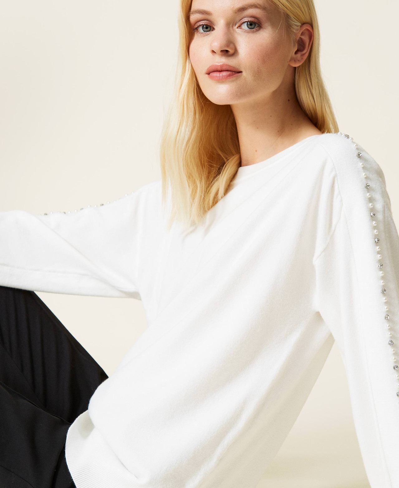 10 Perle Bianco Perlato Per Maglione – 10 Mm, In Plastica E Rame, Decorazioni Per Abbigliamento Fai Da Te