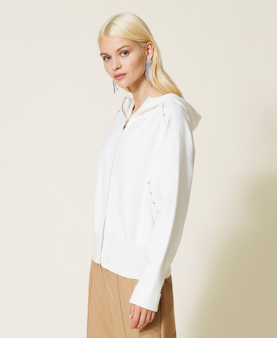 Giacca con perle e strass Avorio Donna 212LI3PCC-03