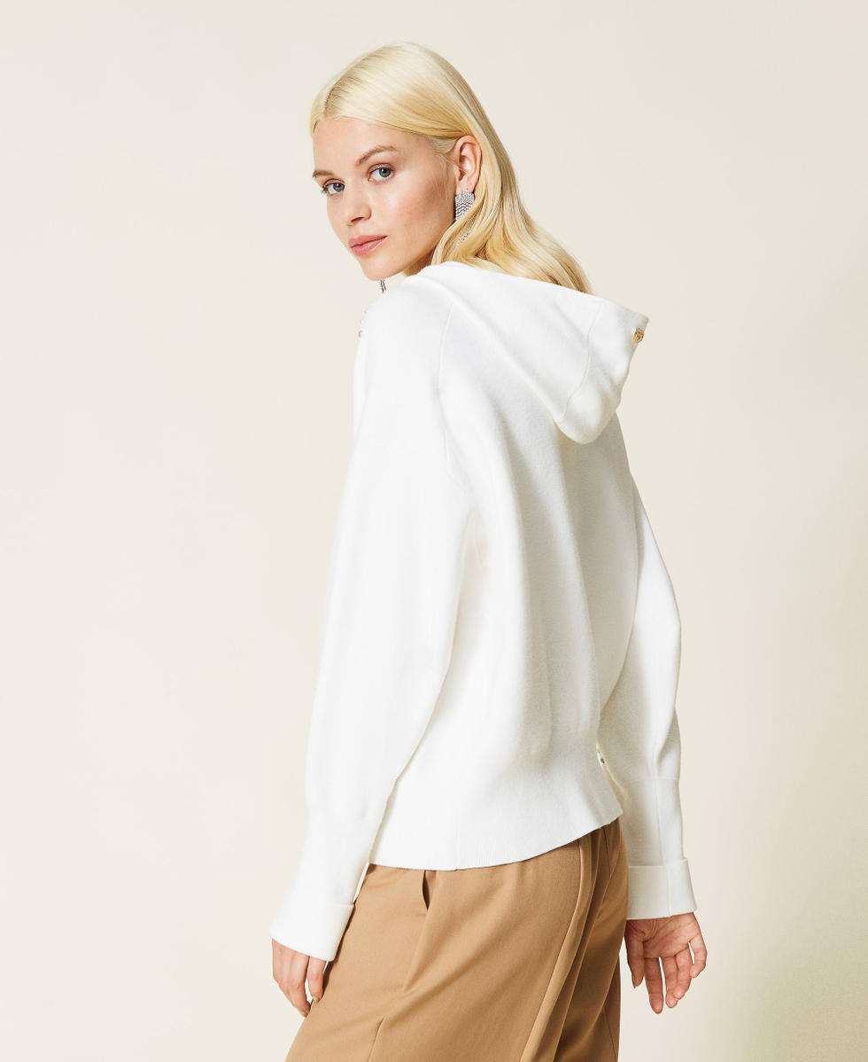 Jacket with pearls and rhinestones Ivory Woman 212LI3PCC-04