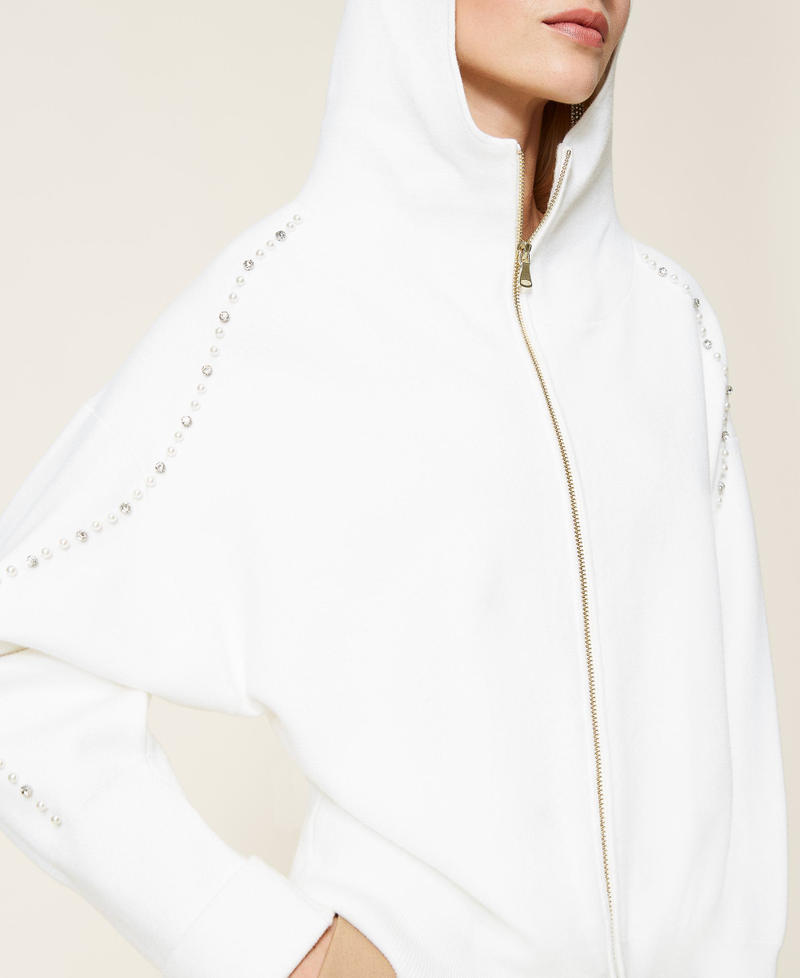 Giacca con perle e strass Avorio Donna 212LI3PCC-05