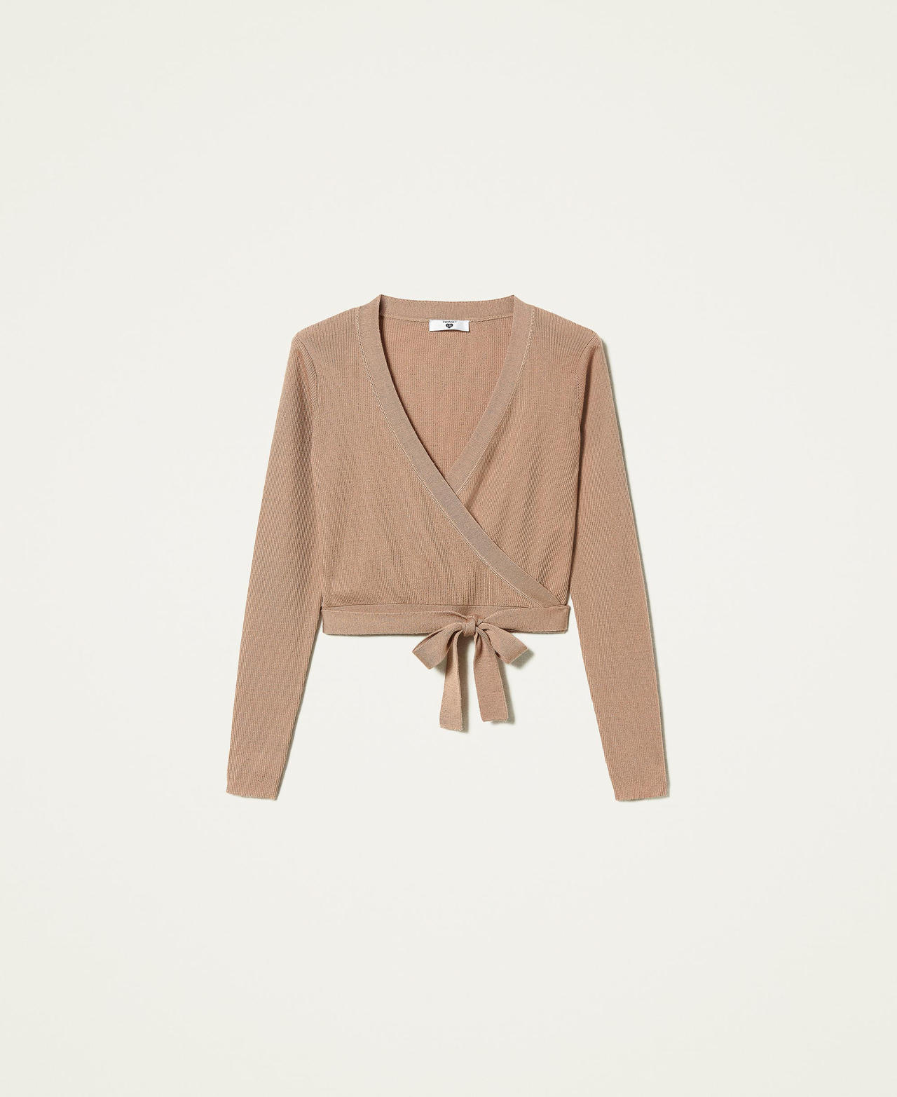 Cropped criss-crossed cardigan Desert Light Woman 212LI3QAA-0S