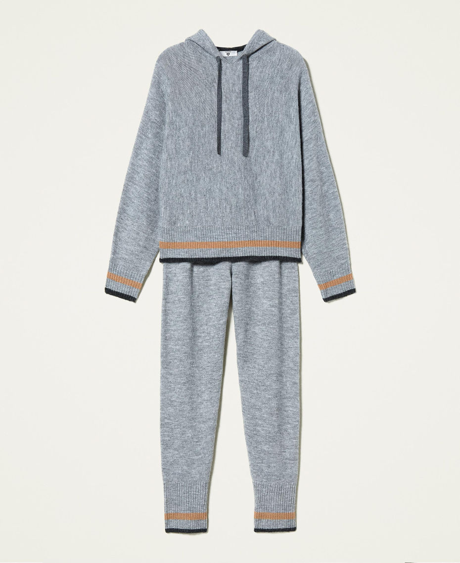 Hooded jumper and joggers Grey Marl / Anthracite / Desert Light Multicolour Woman 212LI3QGG-0S