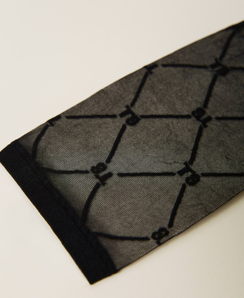 Mesh leggings with logo Black Woman 212LI4ZUU-01