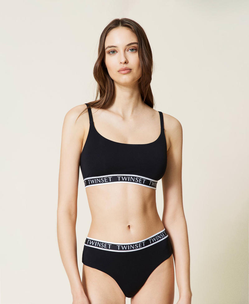 Cami bra with logo Black Woman 212LI6AVV-02