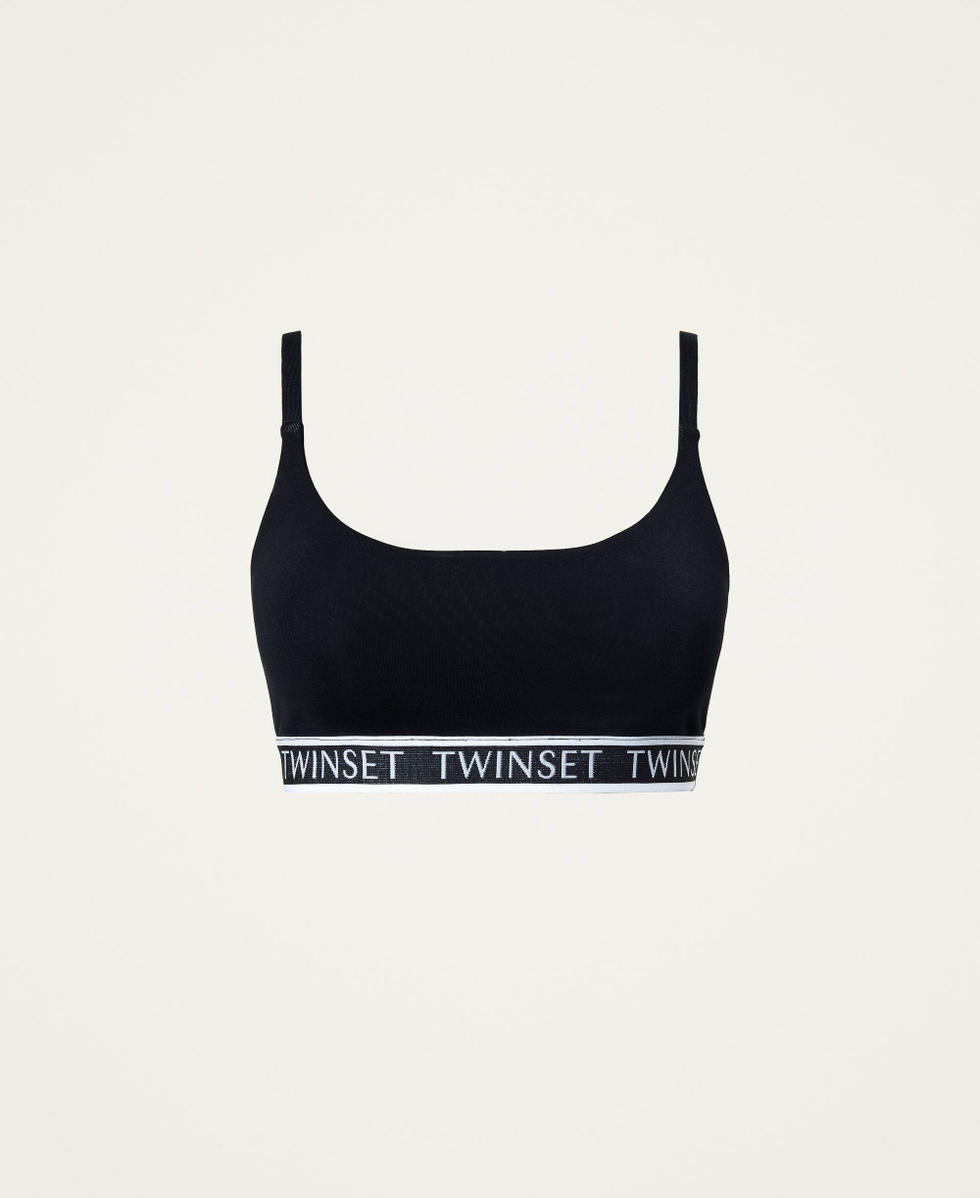 Cami bra with logo Woman, Black