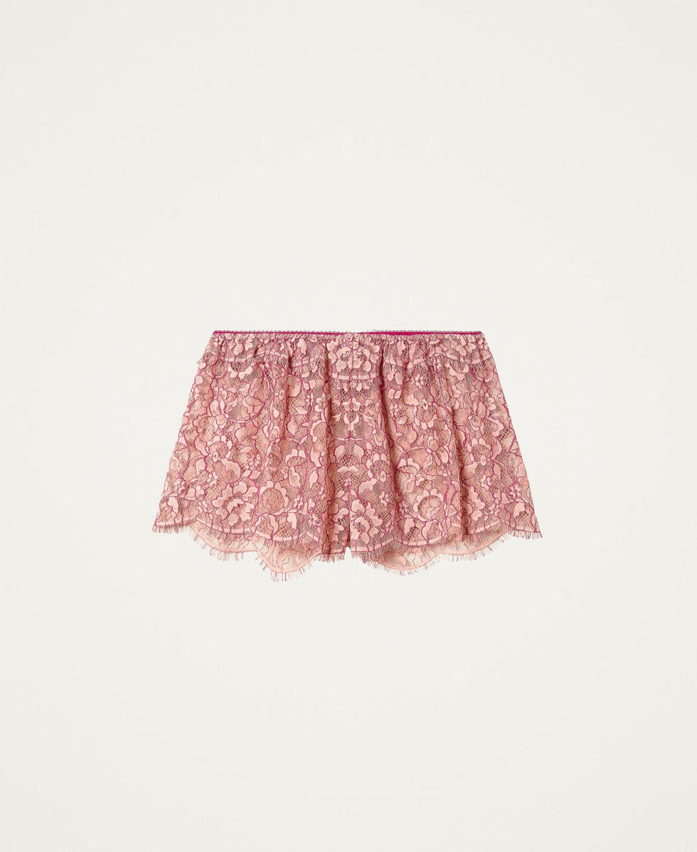 Lace shorts Two-tone Misty Rose / &ldquo;Peony&rdquo; Fuchsia Woman 212LI6BZZ-0S