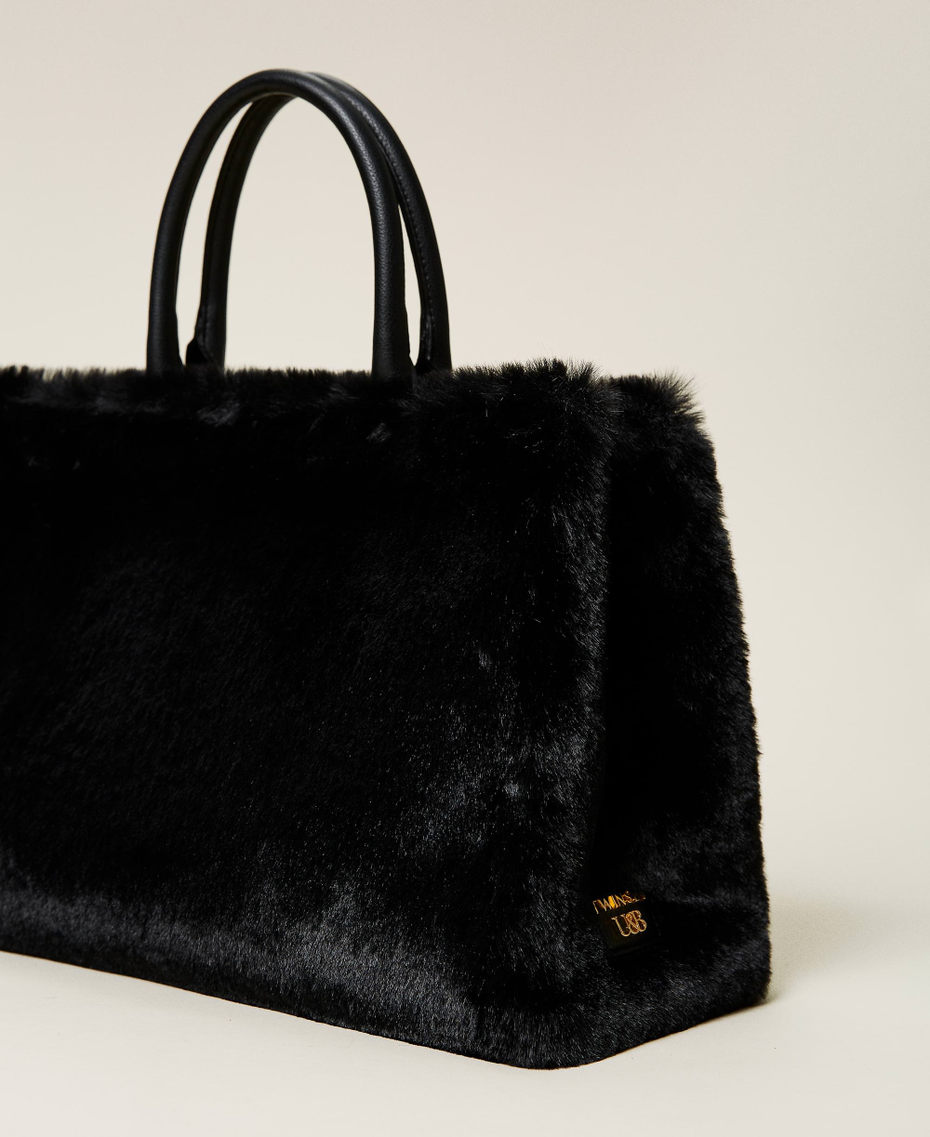 Shopper with logo print Black Woman 212LI7ZWW-03