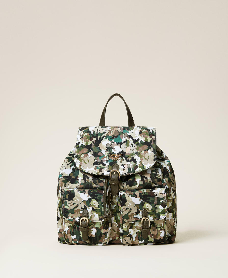 Camouflage print backpack with logo Jungle Camouflage Print Woman 212LI7ZZZ-01