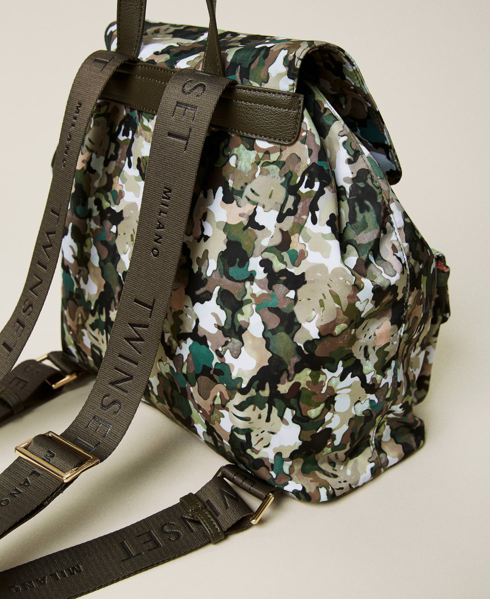 Camo print backpack top