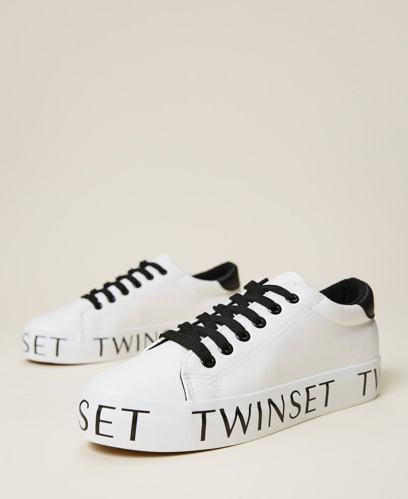 Trainers with logo Two-tone Optical White / Black Woman 212LIPZTT-02