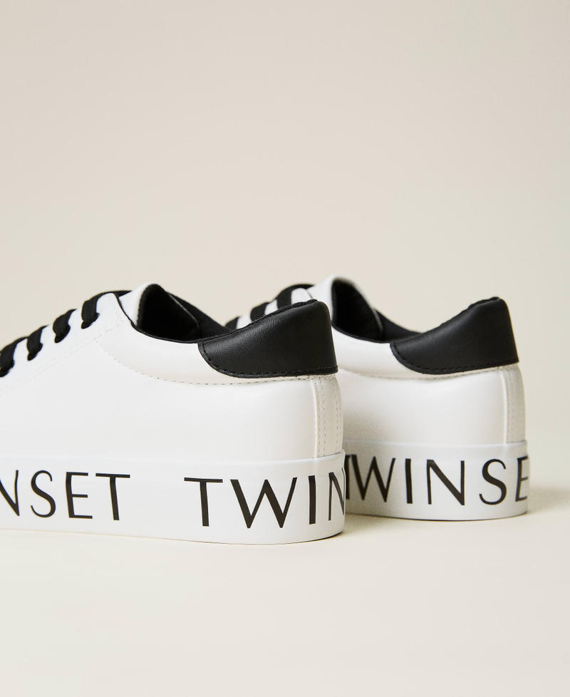 Sneakers con logo Bicolor Bianco Ottico / Nero Donna 212LIPZTT-03