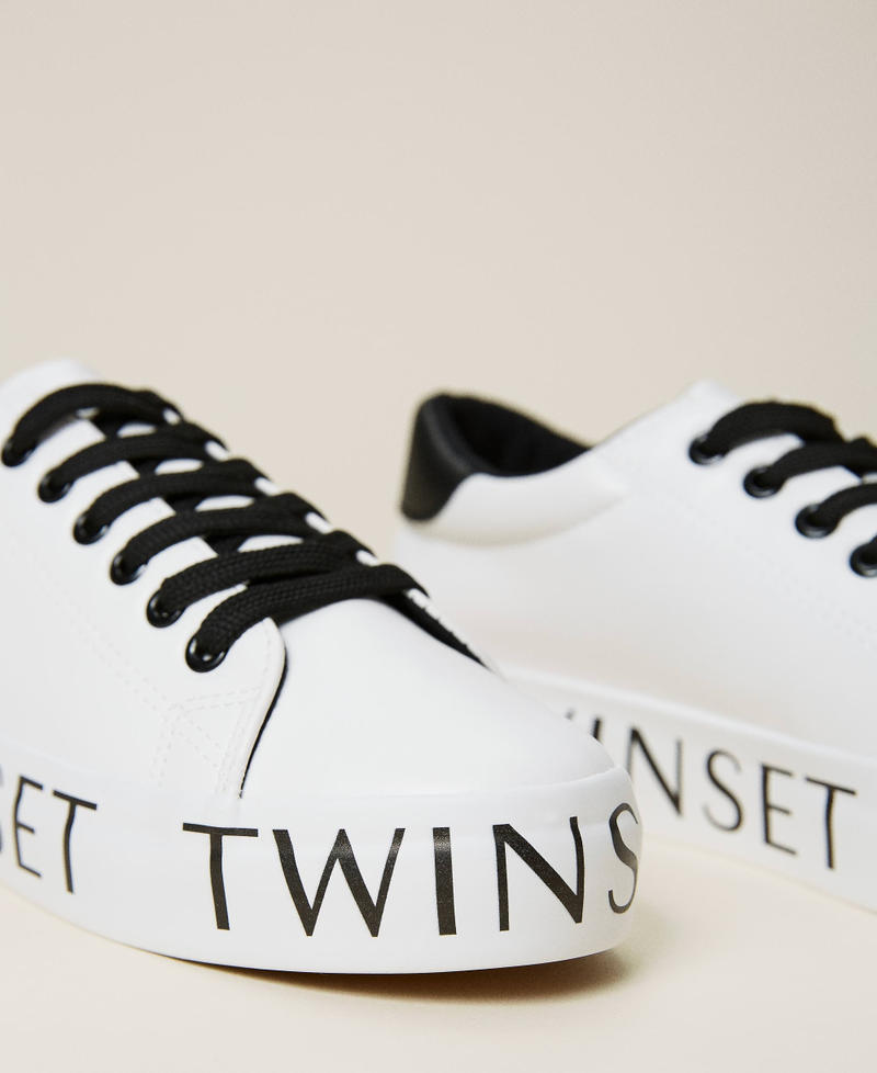 Trainers with logo Two-tone Optical White / Black Woman 212LIPZTT-04