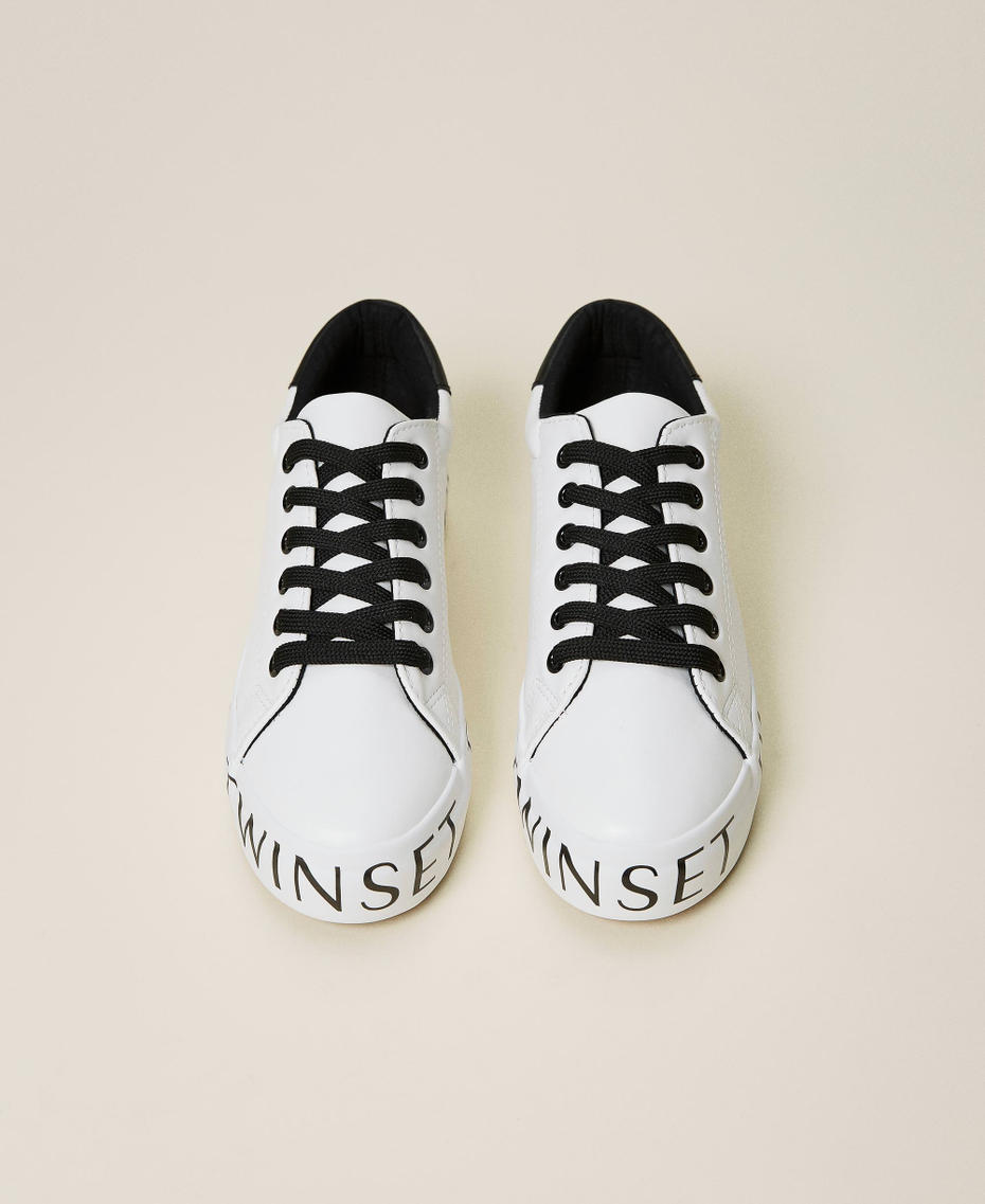 Sneakers con logo Bicolor Bianco Ottico / Nero Donna 212LIPZTT-05