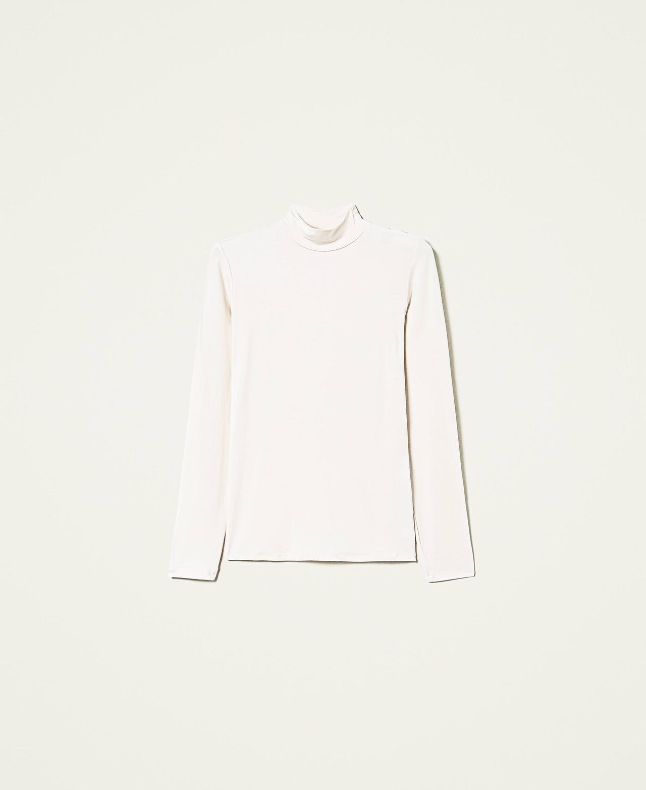 Turtleneck jumper with buttons "Shell" Beige Woman 212LL2AAA_03705_0S