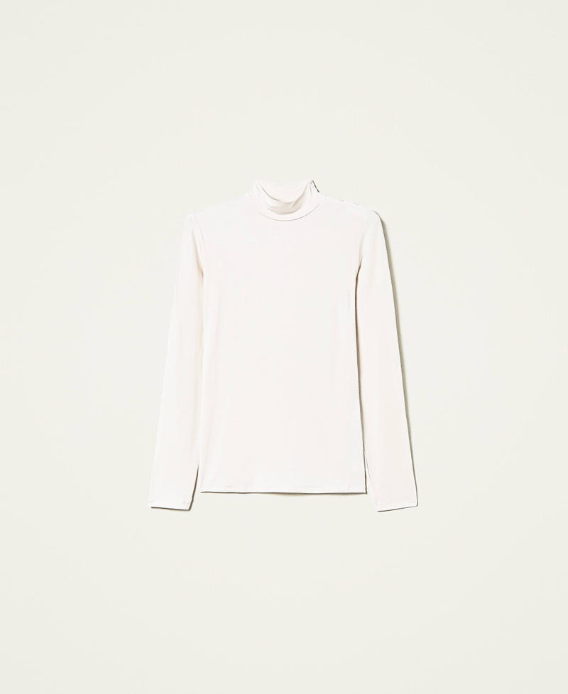 Turtleneck jumper with buttons "Shell" Beige Woman 212LL2AAA_03705_0S