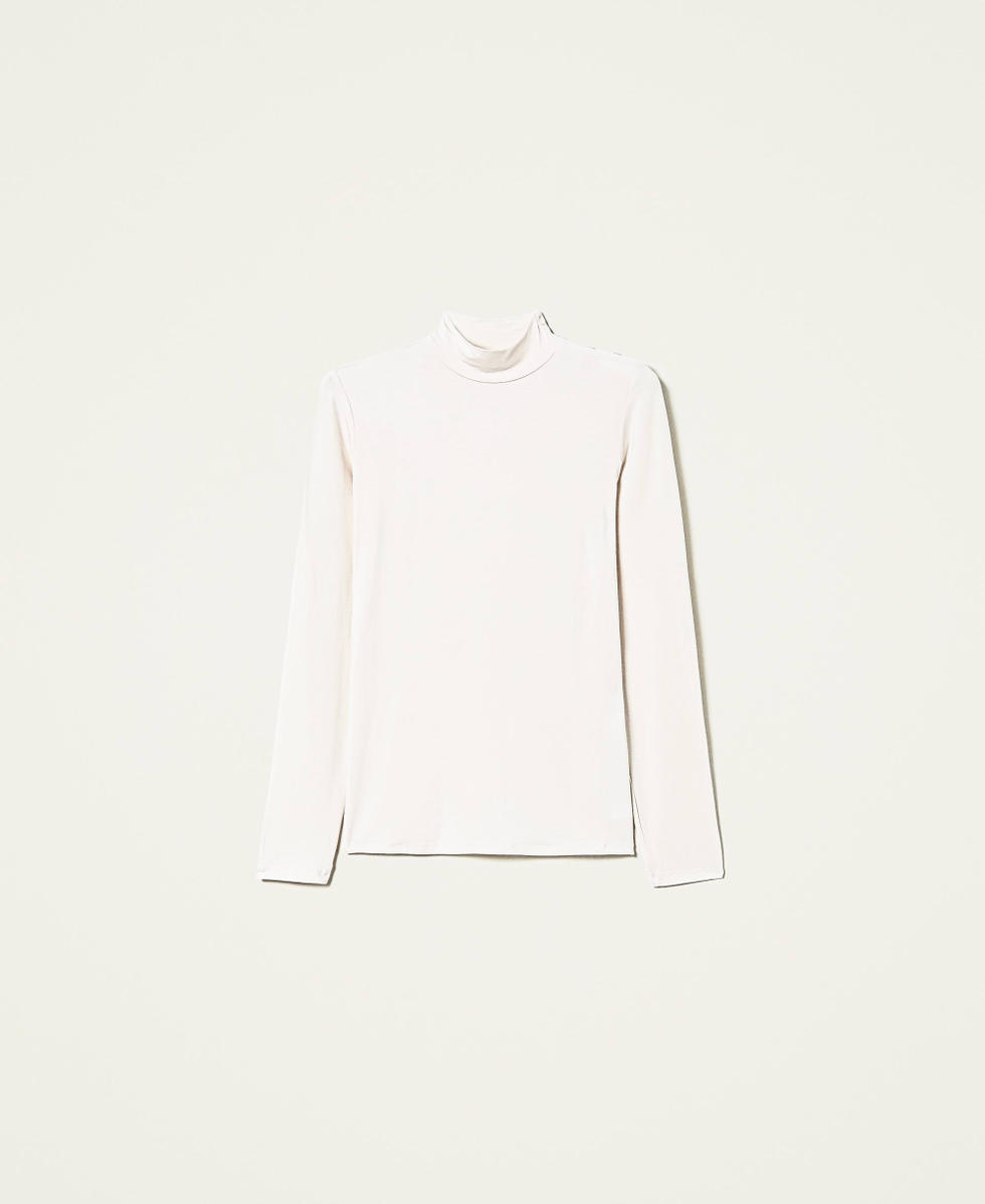 Stehkragenpullover mit Kn&ouml;pfen