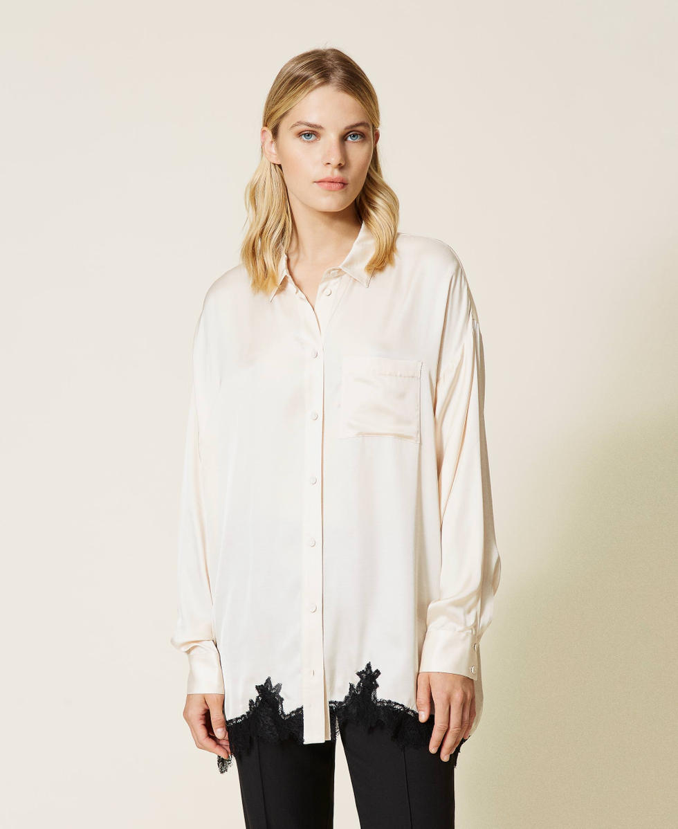 Chemise en satin noir femme new arrivals