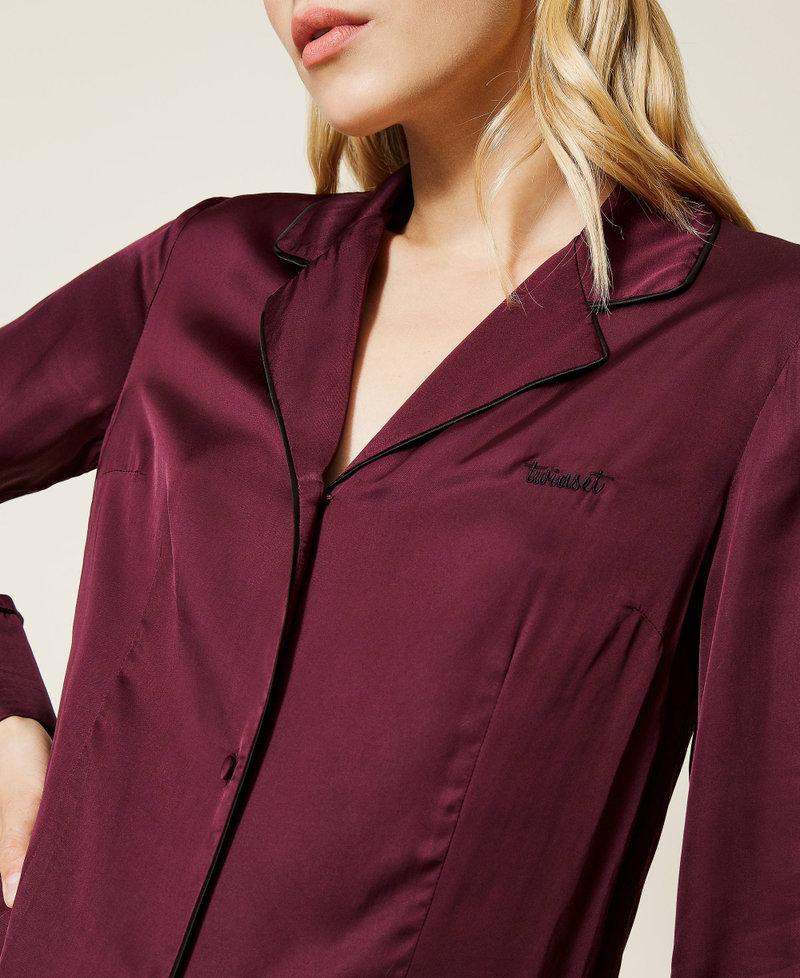 Pigiama lungo in raso Viola "Dark Wine" Donna 212LL2BYY-05