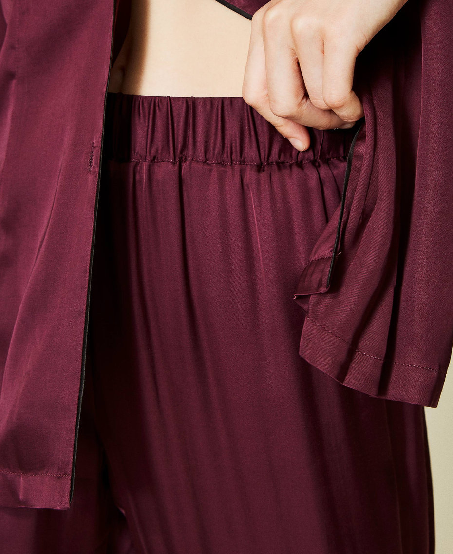 Длинная атласная пижама Фиолетовый "Темное вино" женщина 212LL2BYY-06