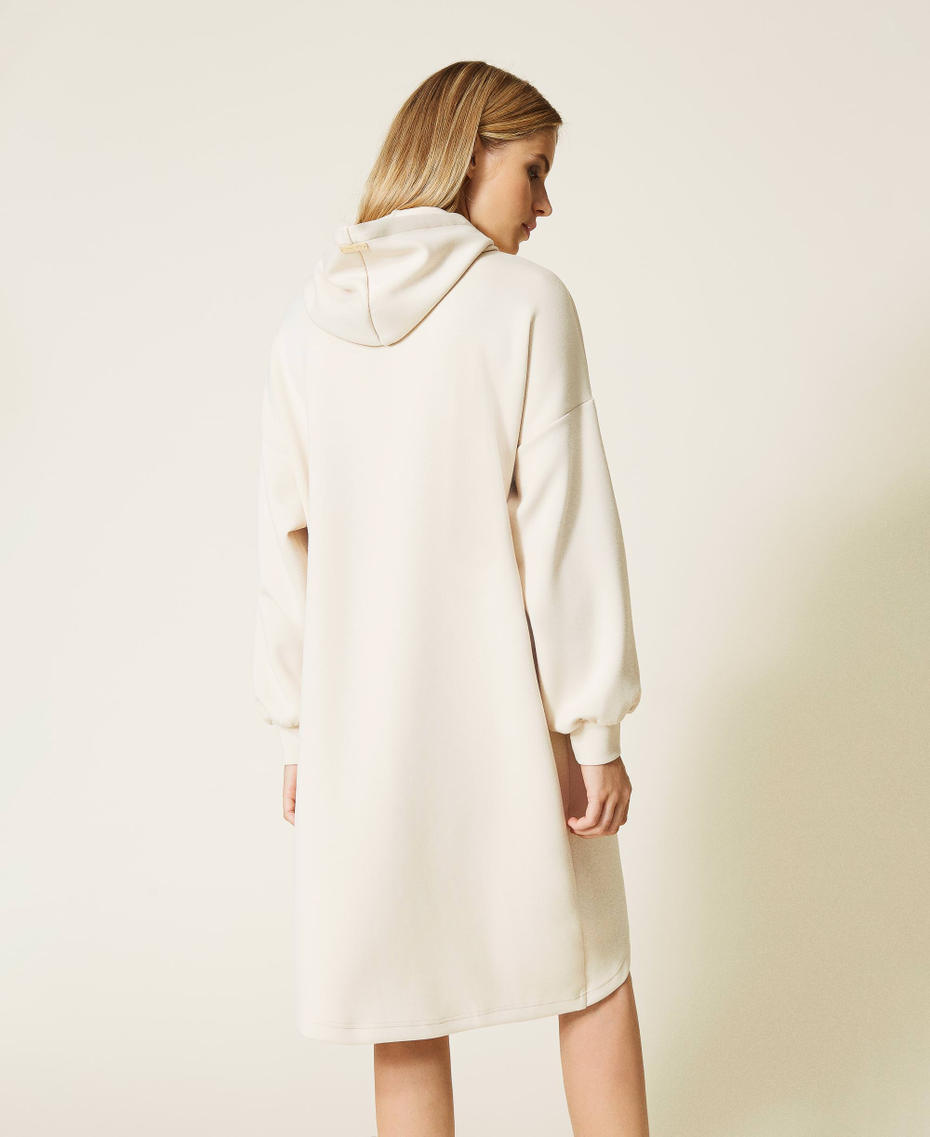 Plush fabric dress with logo "Shell" Beige Woman 212LL2CHH-03