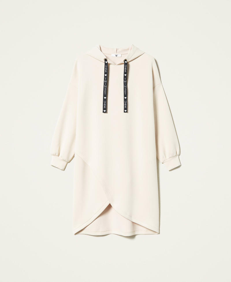 Plush fabric dress with logo "Shell" Beige Woman 212LL2CHH-0S