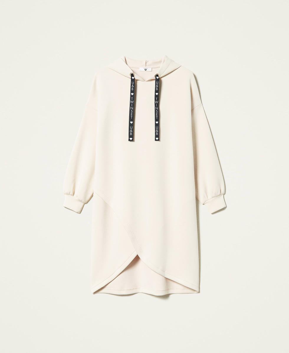 Plush fabric dress with logo "Shell" Beige Woman 212LL2CHH-0S