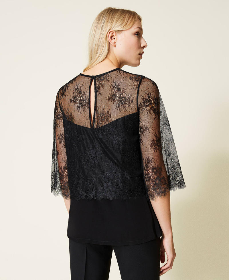 Chantilly lace blouse Black Woman 212LL2DBB-03