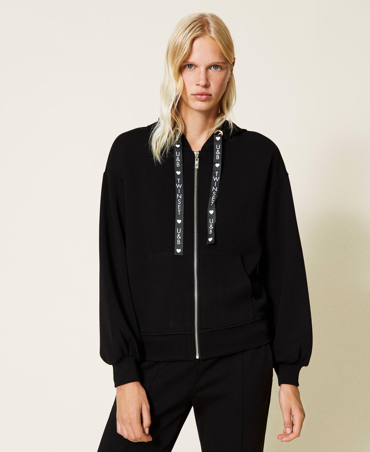 Scuba hoodie and trousers Black Woman 212LL2FAA-02