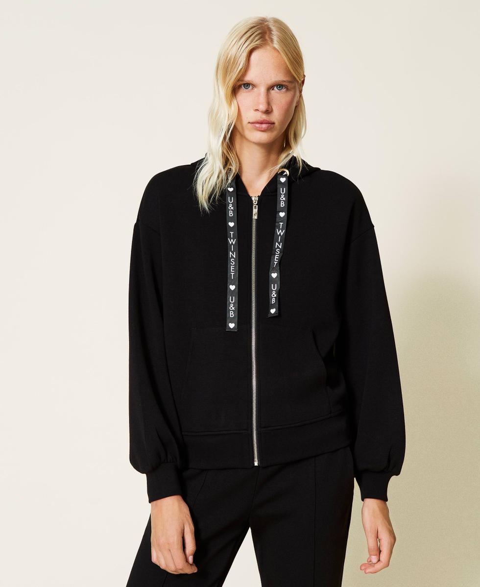 Felpa e pantaloni in tessuto scuba Donna Nero TWINSET Milano