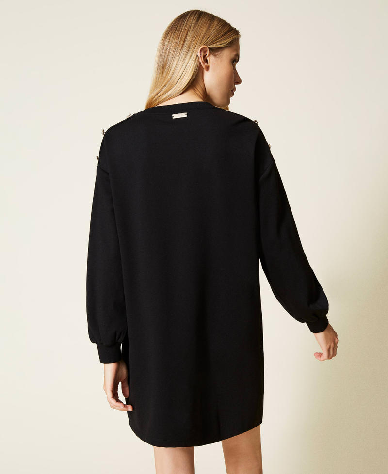 Abito con bottoni gioiello Nero Donna 212LL2FHH-03