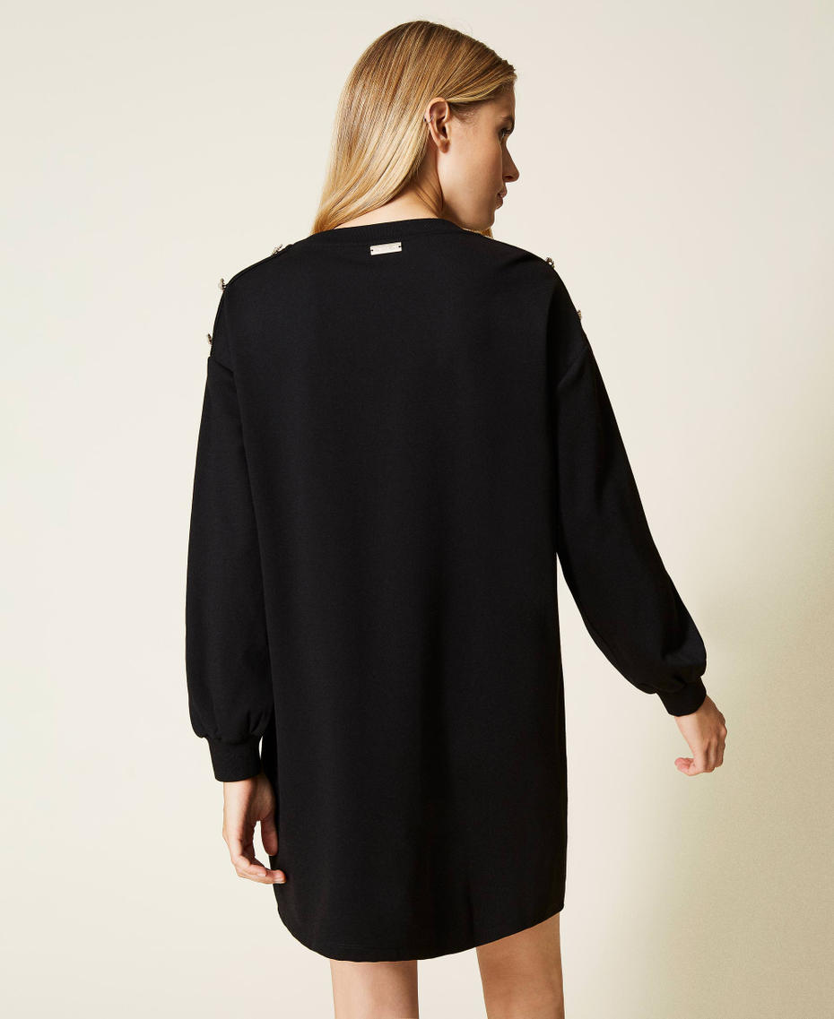 Abito con bottoni gioiello Nero Donna 212LL2FHH-03